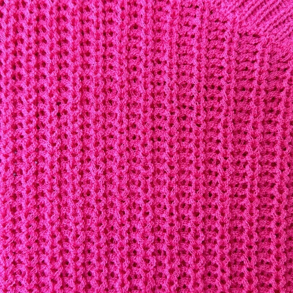 NWT Pink Gauge Cable Knit V Neck Bohemian Chic Pocketed Sweater Size Medium